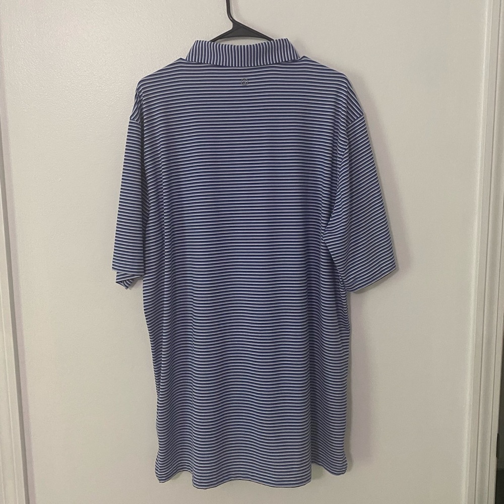 XL Stitch Golf Navy, Light Blue, White Stipe Polo